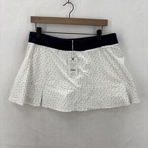Tasc Performance Rhythm Skirt Womens Large White Ace Dot Tennis Skort Athletic